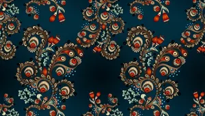 Paisley Print In Dark Blue Wallpaper