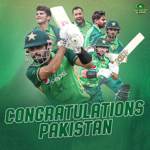 Pakistan Cricket Triumph Poster Wallpaper