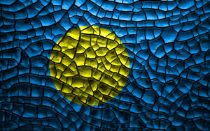 Palau Flag Rocky Texture Wallpaper