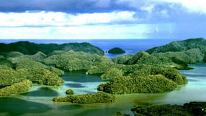 Palau Jungled Rock Islands Wallpaper