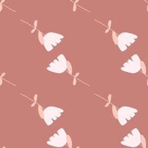 Pale Pink Floral Pattern Wallpaper
