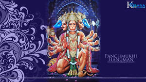 Panchmukhi Hanuman In Blue Altar Wallpaper