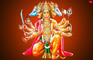 Panchmukhi Hanuman With Weapons Wallpaper