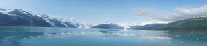 Panoramic Snowy Mountain Scene Wallpaper