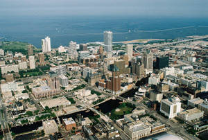 Panoramic View Of Milwaukee's Skyline Wallpaper
