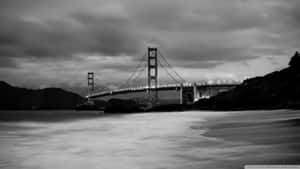 Panoramic View Of The San Francisco Skyline In Black And White Wallpaper