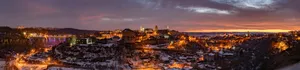 Panoramic Walled City Scene Wallpaper