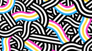 Pansexual Squiggly Lines Pattern Wallpaper