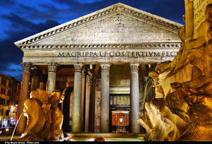 Pantheon At Night Wallpaper