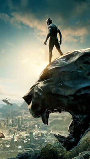 Panther Statue And Black Panther Android Wallpaper