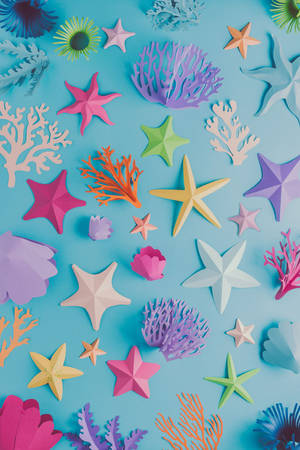 Paper Mermaid Shells Wallpaper