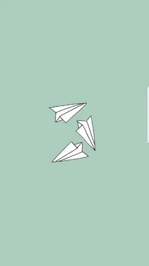 Paper Planes Green Background Wallpaper Wallpaper