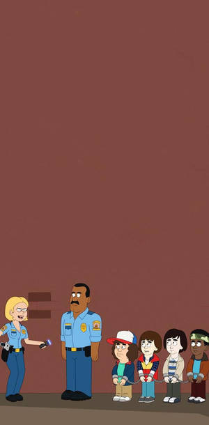 Paradise Pd's Officers With Kids Wallpaper