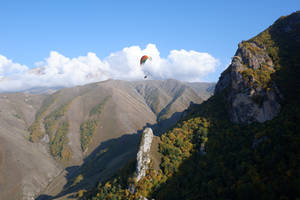 Paragliding Above Chegem Canyon Wallpaper
