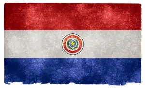 Paraguay Flag With Insignia Wallpaper