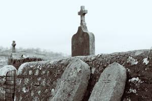 Paranormal Cemetery Wall Tombs Wallpaper