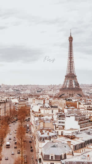 Paris Aesthetic White Brown Wallpaper