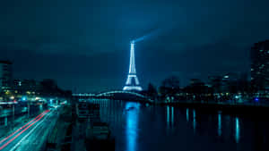 Paris At Night And River Wallpaper