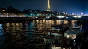 Paris At Night Boat Wallpaper