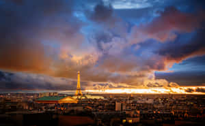 Paris At Night Cloud Formation Wallpaper
