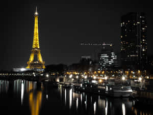 Paris At Night Yellow Light Wallpaper
