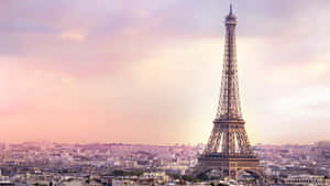 Paris Eiffel Tower Sunset Skyline Wallpaper