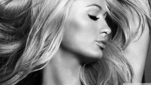 Paris Hilton Jawline Black And White Wallpaper