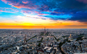 Paris Sunset Cityscape Wallpaper