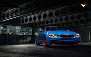 Parked Blue M4 Bmw Laptop Wallpaper