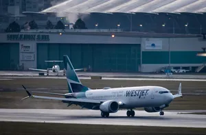 Parked Westjet Airplane Wallpaper