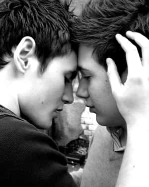 Passionate Gay Boys Black And White Wallpaper