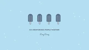 Pastel Blue Aesthetic Popsicles Desktop Wallpaper
