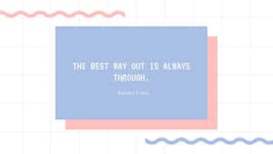 Pastel Blue Aesthetic Robert Frost Quotation Desktop Wallpaper
