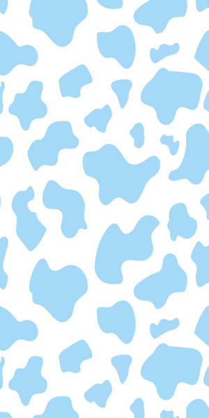 Pastel Blue Cow Print Wallpaper