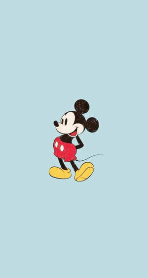 Pastel Blue Mickey Mouse Hd Wallpaper