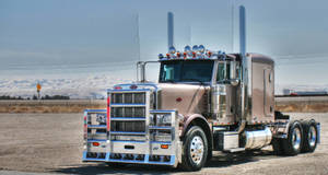 Pastel Brown Peterbilt Truck Wallpaper