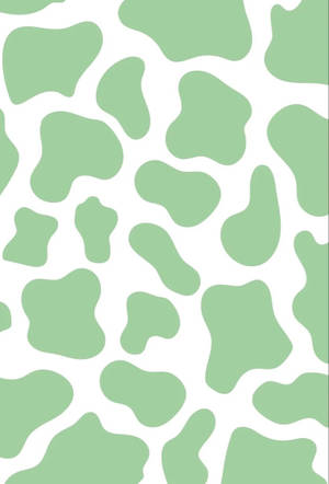 Pastel Green Cow Print Wallpaper