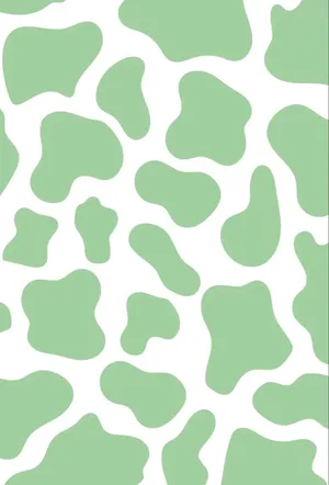 Pastel Green Cow Print Wallpaper