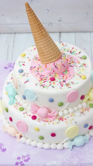 Pastel Ice Cream Cake Iphone Wallpaper