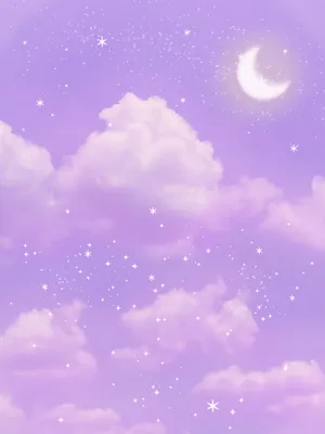Pastel Ipad Violet Sky Stars Wallpaper