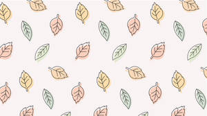 Pastel Leaves Aesthetic Pattern Wallpaper