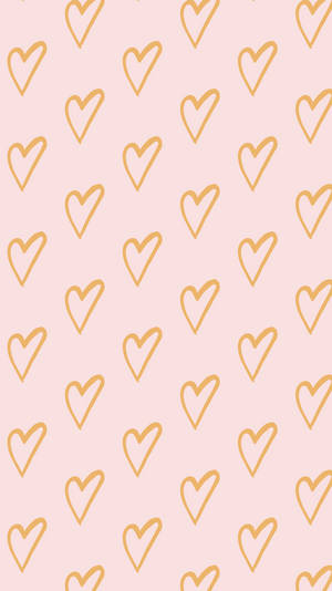 Pastel Minimalist Heart Pattern Wallpaper