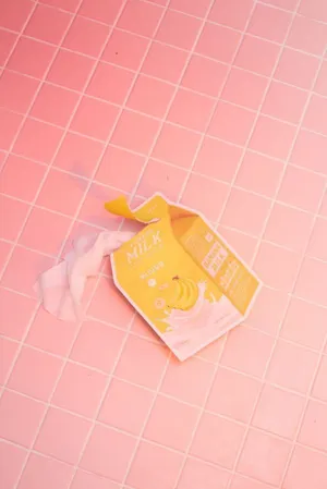 Pastel Orange Grid Milk Carton Wallpaper