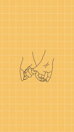 Pastel Orange Grid Pinky Swear Wallpaper