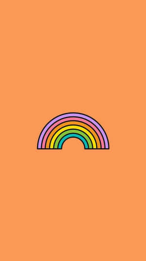 Pastel Orange Rainbow Mobile Wallpaper