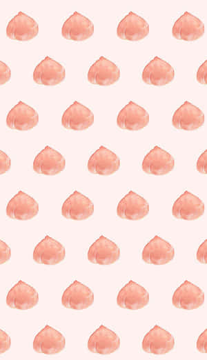 Pastel Peach Heart Pattern Aesthetic Wallpaper