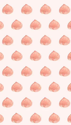 Pastel Peach Heart Pattern Aesthetic Wallpaper