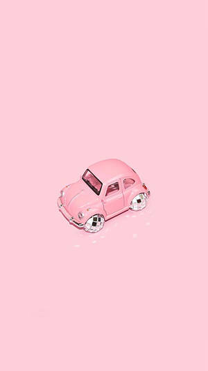 Pastel Phone Pink Car Minimalist Wallpaper