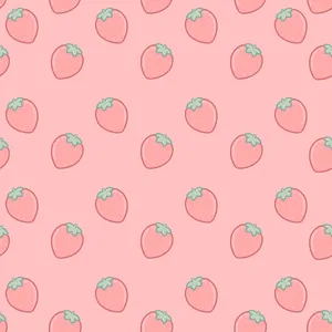 Pastel Pink Strawberry Fruit Wallpaper