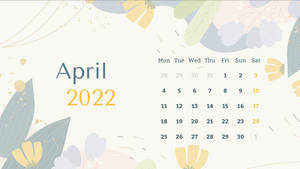 Pastel Plants April 2022 Calendar Wallpaper